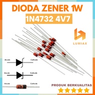 4.7v Diode Zener 1w 1N4732 Diode 4v7 4.7v 4.7 4.7 4.7 4.7v 1 1.0 1.0 1.0 w DO-41
