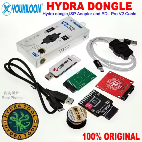 2024 Original New Hydra Dongle+V2 EDL Cable + eMMC ISP Adapters Tool BGA153,BGA169,BGA221,BGA162 eMM