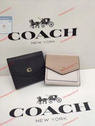 Coach蔻馳 Wyn三折小銀包 零錢包 拼色米色，C2619型號