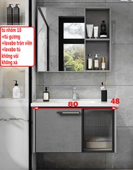 combo tủ nhôm tủ lavabo chậu rửa mặt bằng nhôm và tủ gương cao cấp độ bền cao và lavabo rửa mặt âm T