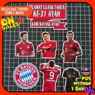 [CUSTOM NAME] Happy Birthday Cake Topper FC Bayern Munich Decoration Set Party Accessories Banner Hi
