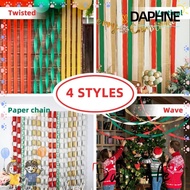 DAPHNE 8 Rolls Crepe Paper, Red Dark Green Gold White Delicate Party Streamers, Durable 1.8" x 82ft for Each Paper Crepe Streamer Birthday