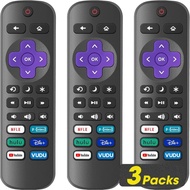 3 Pack Replacement Remote Control for Roku TV, Compatible with All TCL Roku/Hisense Roku/Onn Roku/Sh