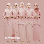 [powder pink] Baju Kurung Kebaya Moden Lace Nikah Tunang Raya Sedondon Ibu Anak Bridesmaid