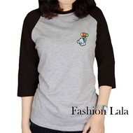 CUTE ELEPHANT BALLOON WOMEN'S RAGLAN T-SHIRT 3/4 SLEEVE ROUND COLLAR WOMEN T SHIRT WOMEN CLOTHES
