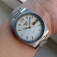 jam seiko 5 automatic original pria dial putih