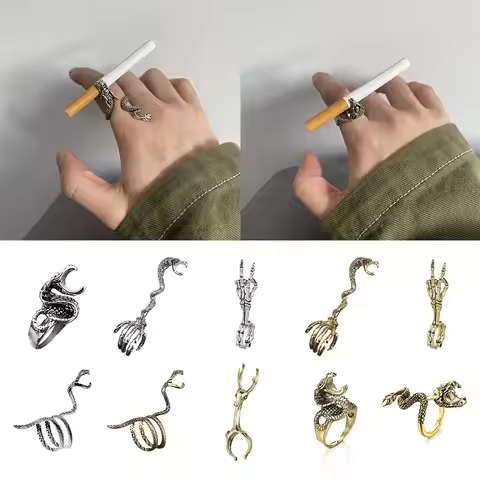 1PCS Retro Dragon Rings Cigarette Holder Rack Finger Clip Smoke Gadgets For Man Gifts Smoker Tools S