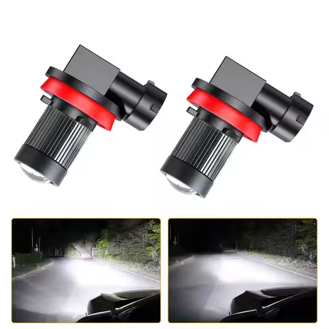 Laser Lens H8 H11 Led Car Headlight Bulb H7 H16 jp 9005 HB3 9006 HB4 8000K 6000K 3000K Green Fog Lig