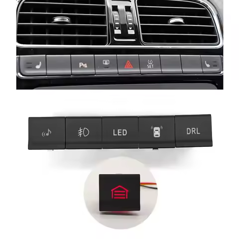 Car Red LED Light Push Button Fog Lamp Power On Off Switch For VW polo 6C 2014 2015 Auto Accessories