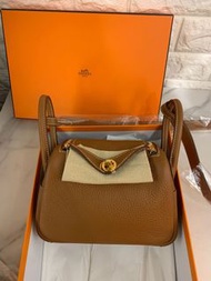 06/12 Update｜🤎😆Hermes Mini Lindy 金棕色 Clemence皮 金扣 B Stamp 全新全套連正單