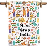 MNIGIU India Symbols Souvenir Kitchen Towel India Lover Gift India Landmarks Towel