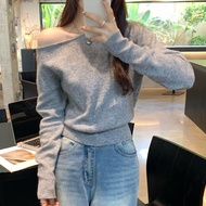 knitwear woman plus size cute knitwear knitwear woman baggy Wool Knit Off-The-Shoulder Sweater