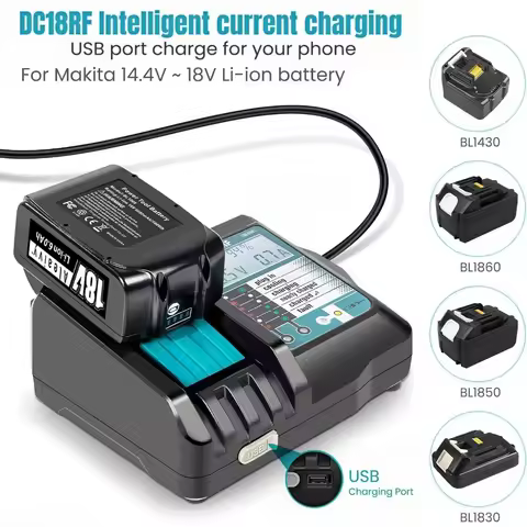 DC18RF Li-ion Battery Charger 3.5A Charging Current for Makita 14.4V 18V BL1830 Bl1430 DC18RC DC18RA