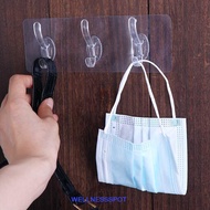 WELLNESSSPOT Storage Rack PVC Practical for Bathroom,Kitchen Autohesion Transparent Clothes Hanger