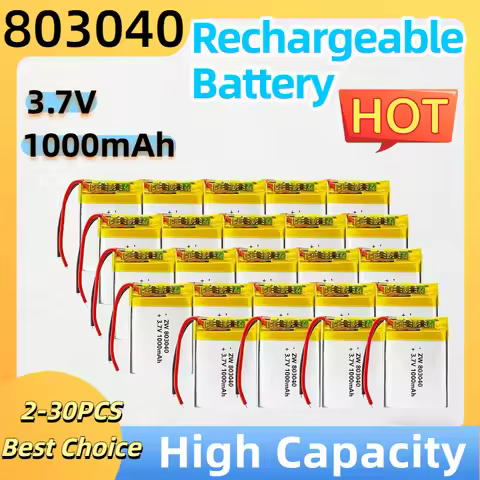 3.7V 1000mAh 803040 Polymer Lithium Rechargeable Battery for GPS navigator MP5 Bluetooth Headset