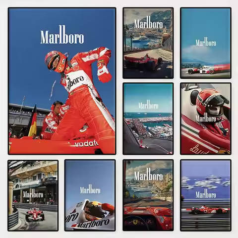 Vintage Monaco Racing Car Poster Fashion Sports Car Photography Canvas Painting Wall Art for Living 