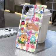 Colorful Cute Little Bear Casing Samsung S24 Fe S25 Plus S25 Fe S23 Ultra S22 M15 5G S20 M14 M23 M55