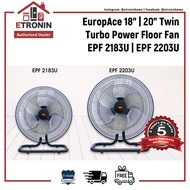 EuropAce Twin Turbo Power Floor Fan 18" - EPF 2183U / EPF2183U | 20" - EPF 2203U / EPF2203U