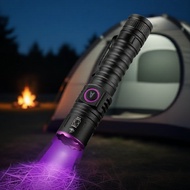 Adjustable UV Flashlight 395/365nm, USB Rechargeable Portable Fake Detector with 18650 Battery  Lamp