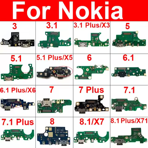 USB Charger Jack Board For Nokia 3.1 5.1 6.1 7 7.1 8.1 Plus 3 5 6 8 8.1 X3 X5 X6 X7 X71 2017 USB Cha