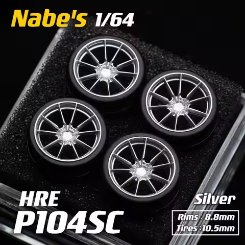 1/64 Chika Nabes Wheels 10.5mm HRE P104SC Tyres or Caliper Brake Modified Tires Stance Wheel for 1:6