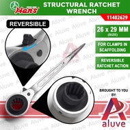 Hans 26x29mm Ratcheting Structural Spanner – High-Torque Dual Wrench for Scaffolding | 11402629