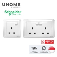 Schneider Affle Plus 13A Single / Double Gang Switched Socket White