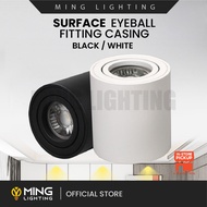 LED MR16 GU10 Surface Eyeball Spotlight Casing Round Ceiling Downlight Decoration Lights Lampu Hiasan Siling Black White