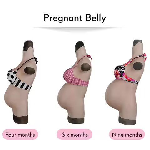 KnowU Pregnant 4/6/9 Months Fake Chest With Belly Silicone Breast Forms For Cosplay Transgender Cros