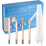 High Frequency Facial Machine-Portable Handheld Skin Therapy Wand High Frequency for Hair with 4 Dif