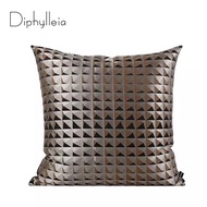 Diphylleia Modern Triangle Geometric Jacquard Pillowcase Luxury Champagne Brown Cushion Cover Pillow Shams Protector 50X50cm