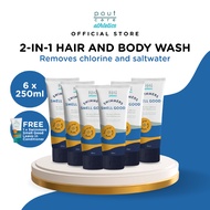 pout Care Athletics Swimmers Smell Good Hair & Body Wash (6 x 250ml) – Chlorine Removal Shampoo