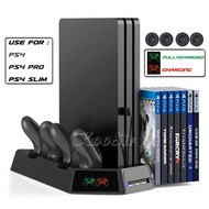 PS4/SLIM/PRO Cooling Fan Stand PS 4 Controller Charger Gamepad Joystick Charging Station Game Discs Holder for PlayStation 4