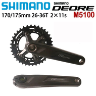 Shimano M5100จานหน้าจักรยานลึก1X11 S 2X11 Speed MTB 170มม. 175มม. ข้อเหวี่ยง30T 32T 36-26T