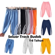 Seluar Tracksuit Budak Lelaki Perempuan Seluar Track Budak 1-6 Tahun Seluar Kanak Kanak Perempuan Lelaki