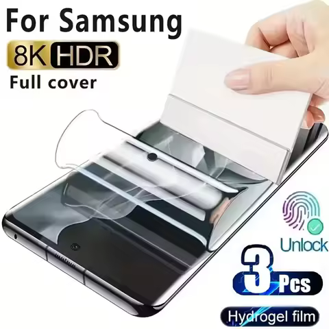 3Pcs For S8 S9 S10 Plus Galaxy Note 8 9 10 HD Hydrogel Screen Protector Not Glass Film