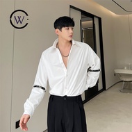 Dark Style Korean Version High-End British Men's Shirt Sleeve Hoop Adjustable Design Hair Stylist Ni