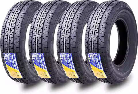 Ride Set 4 Trailer Tires ST205/75R15 205 75 15 8-Ply Load Range D Steel Belted Radial w/Featured Sid