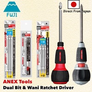 ANEX Bit Wani Drive Ball Ratchet Driver Interchangeable Dual Head +2/-6 Screwdriver Tools