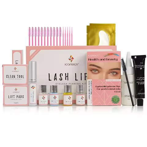 ICONSIGN Upgraded Lash Lift Kit and Lash Brow Dye Tint Kit Together Eyelash Lifting Brow Dye Tint Ey