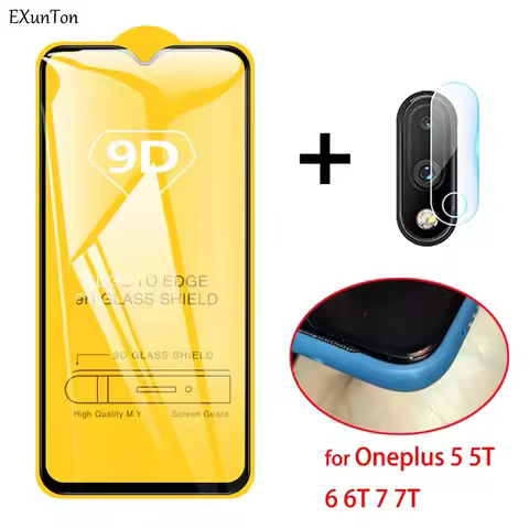 9D Tempered Glass for OnePlus 9 9R 8T 7 7T 6 6T 5 5T Black Edge Screen Protector for Nord 2 N10 N100