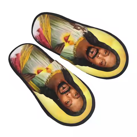 Custom Personalized Saint Jesus Snoop Dog House Slippers Women Cozy Memory Foam Slip On Spa Slipper 