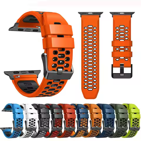 Sport Silicone Strap For Apple Watch Ultra 2 49mm Bracelet Wristband For Apple Watch Series 9 8 7 SE
