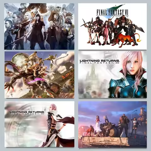 Final Fantasy VII Vaporwave Canvas Poster Cloud Tifa Video Game Art Print for Gamer Room Wall Decor