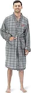 Northwest Official NFL San Francisco 49ers Men's Lightweight Flannel Bath Robe, Gray Tartan, 26" x 4