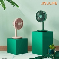【Hot sale】 JISULIFE Portable Oscillating Desk Fan, 5-Speed Adjustable Table Fan, 8000mAh Rechargeable Rotate Stand Fans,