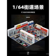 Hot-selling 1: 64 Miniature Scene with Light Building Model Simulation Convenience Store Sand Table 