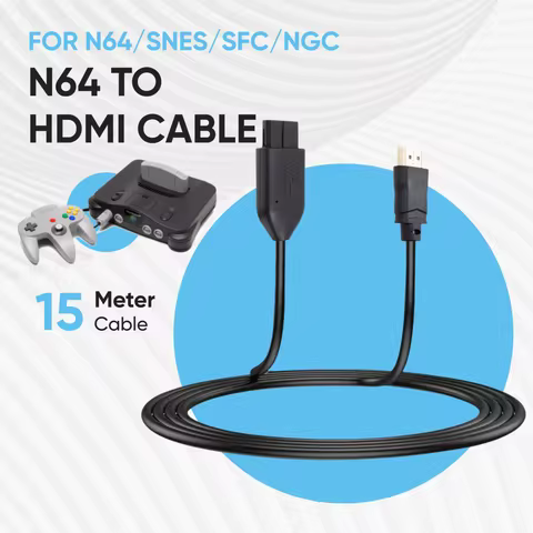 N64 To HDMI Converter Game Console Adapter 1.5M HD Link Cable Plug and Play for N64/GameCube/SNES