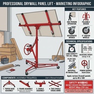 68KGS 150 LBS DRYWALL PANEL LIFTING MANUAL GYPSUM DRYWALL BOARD DRYWALL TOOLS DRYWALL REPAIR