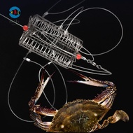 LUOLUVO Catching Tool, Nylon Thread 8 Rings Crab Trap, Fishing Tackle Durable Stainless Steel Lure Trap Crab Lobster Shrimp Crayfish